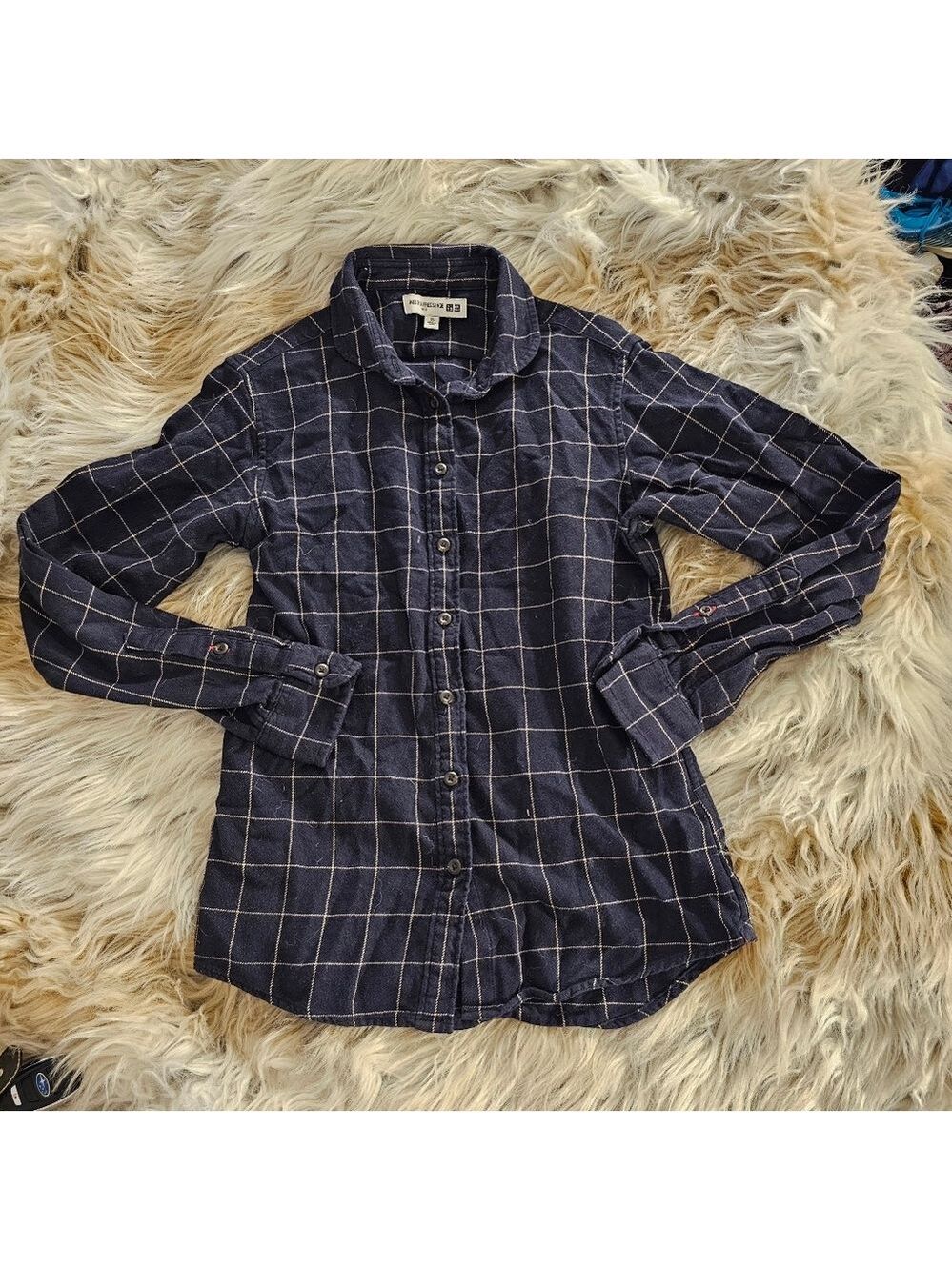 Black Plaid Button-Up Shirt